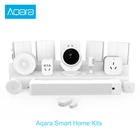 Наборы для умного дома Xiaomi Aqara, шлюз, концентратор M1S Zigbee, датчик движения дверей, окон, беспроводной переключатель, датчик температуры, датчик воды