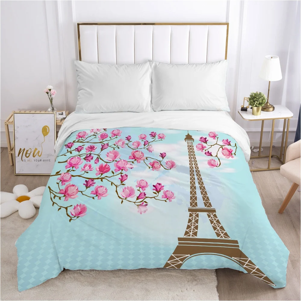 

Eiffel Tower Duvet cover Quilt/Blanket/Comfortable Case Double King Bedding 140x200 240x260 200x200 for Home Blue