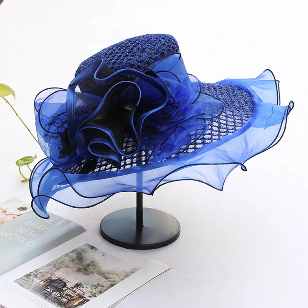 FS летние сетчатые шляпы из органзы для женщин пляжные вуалетки головные уборы