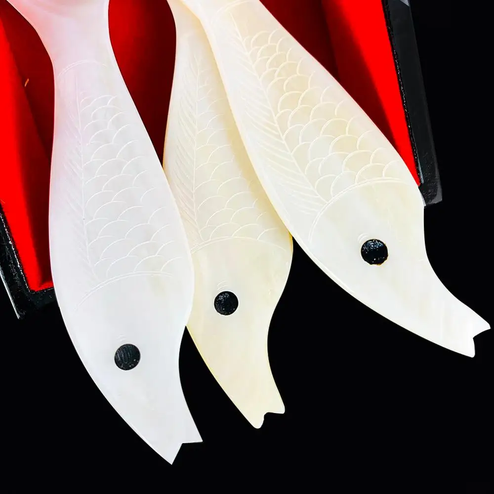 

1PC Natural White Mother Of Pearl Caviar Spoon For Caviar Egg Coffee Serving Restaurant Serving Tools Carved shell Food Tablewar