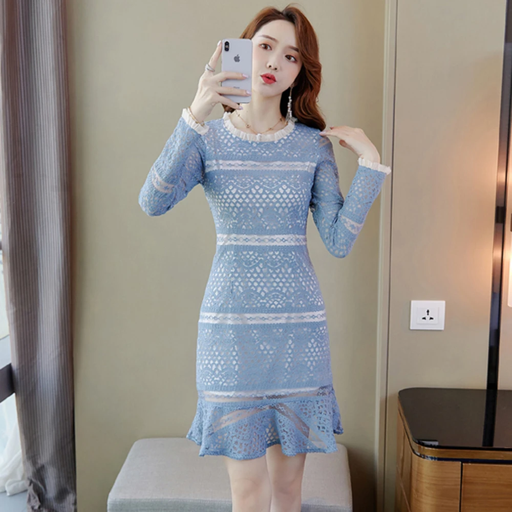 Винтажное женское элегантное кружевное розовое платье осень 2020 офисные женские