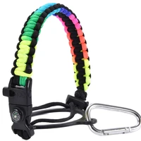 hot selling carabiner rope wide mouth bottle mug hand braided handle strap woven for camping
