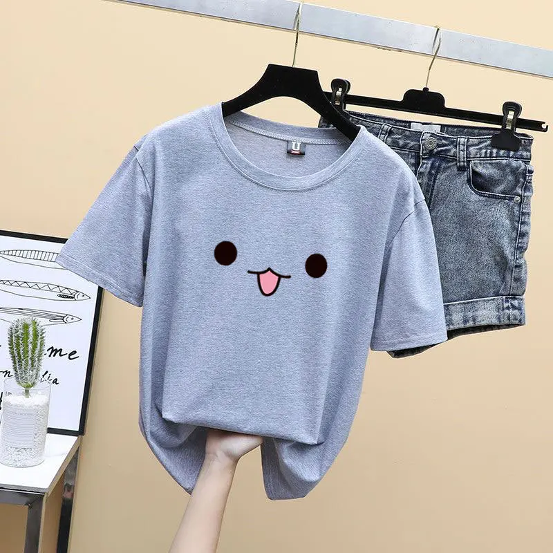

Fashion Tops Short Sleeve O-neck Women T Shirts Casual Thin Style Female T-Shirt black