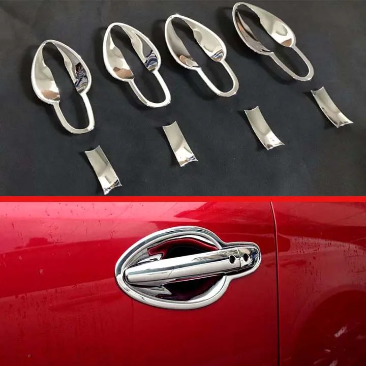 

Для Mazda CX-5 CX5 2017 2018 ABS Хромированная Крышка для дверной ручки, крышка чашки, отделка полости, вставка, декоративное формование