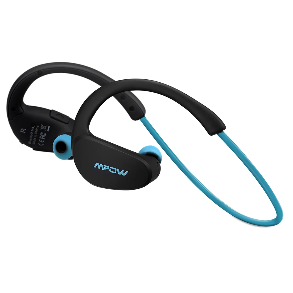 Blue Mpow Bluetooth 4,1 наушники для защиты от пота спортивные наушники HiFi стерео Беспроводной наушники С микрофоном для iPhone X/8/7/6 huawei - Цвет: Blue