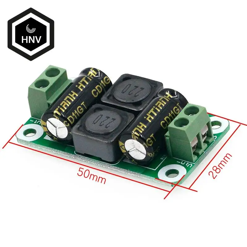 

0-50V 4A DC power supply filter board Class D power amplifier Interference suppression board car EMI Industrial control panel a