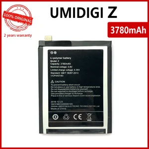 genuine high quality batteria for umi z battery umidigi z 3780mah back up umiz smart phone battery replacementtracking number free global shipping
