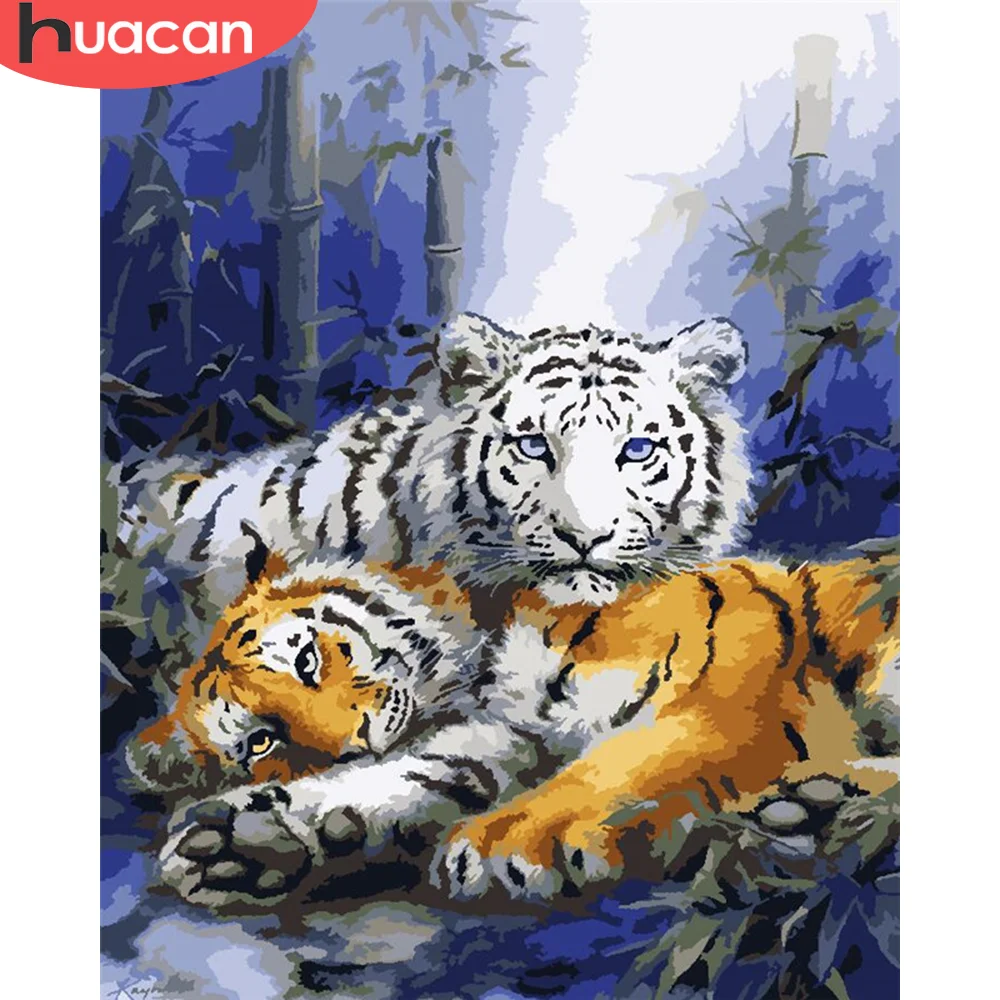 

HUACAN DIY живопись по номерам Тигр ручная роспись картины по номерам наборы животных рисование на холсте подарок домашний декор