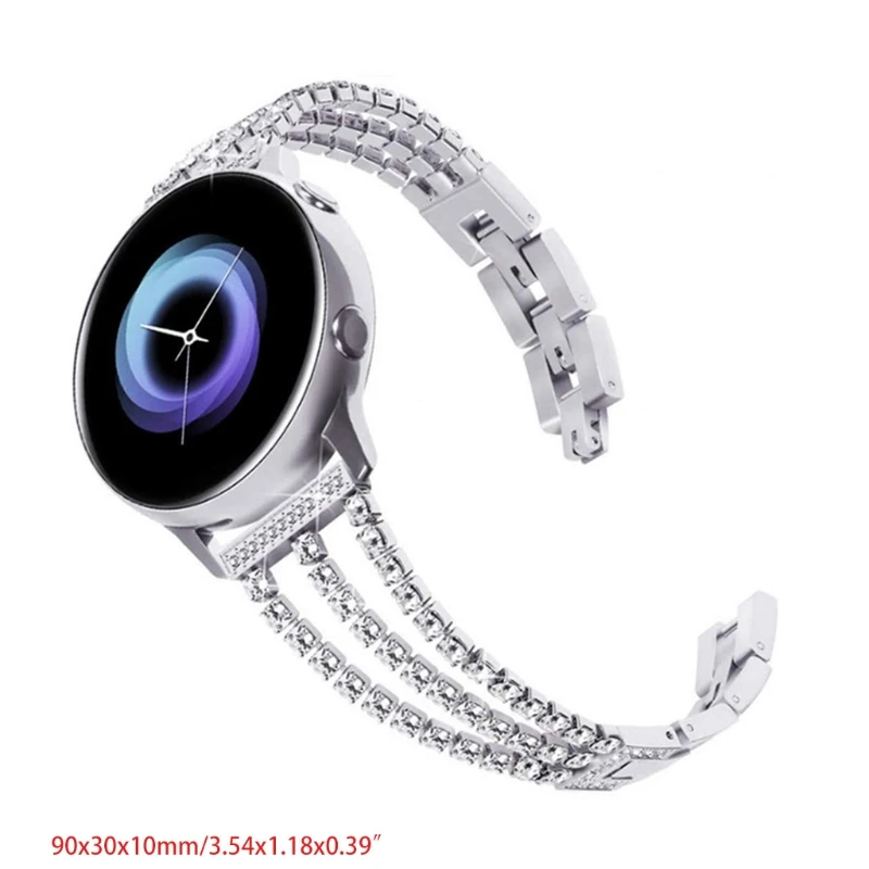 

C9GD Luxury 3 Chains Diamond Stainless Steel Strap Wristband Metal Watchband Bracelet Belt for huaweiGT2/GTGlory Band