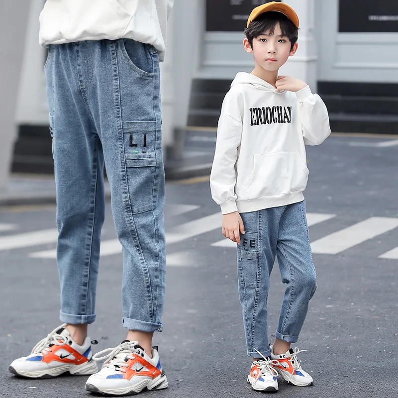 

Baby Boy Retro Jeans Spring Autumn Trousers For Children Casual Style Baby Girl Clothes