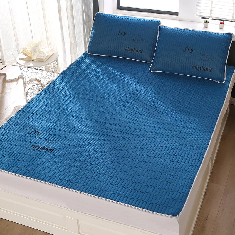 Mattress Cover Summer 2 or 3-piece Set Latex Sheets Cool Ice polyester Mat Can Be Washed and Folded Summer Sleeping Mat