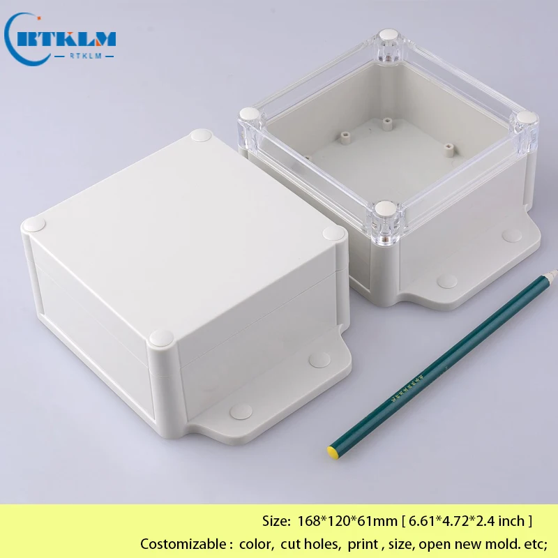 Waterproof Plastic Enclosure DIY Electronic Project Instrument Case Wall mount Housing box ABS Outdoor Junction Box 168*120*61mm
