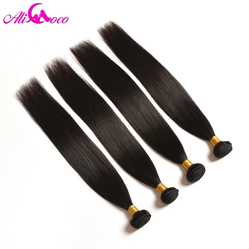 Прямые бразильские волосы Али Коко 4 пряди 100% человеческие 8 28 дюймов волнистые не