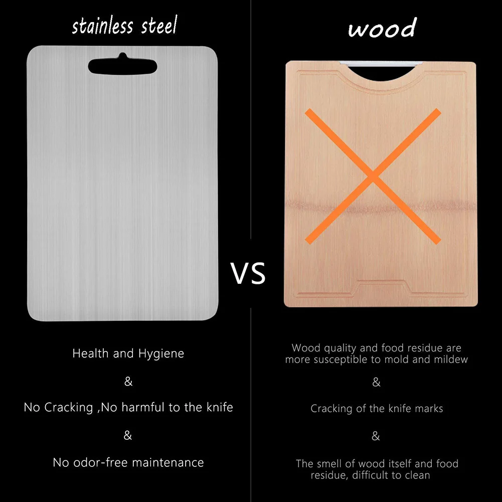 Разделочная доска из нержавеющей стали 304 для кухни большая металлическая