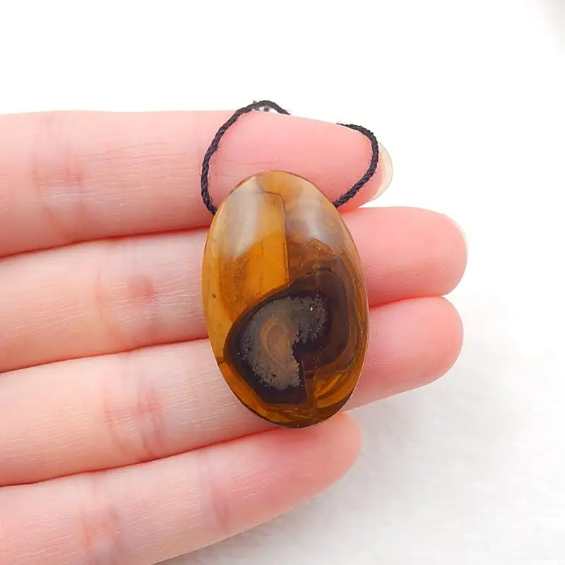 Натуральный Us Biggs Джаспер Просверленный драгоценный камень кулон из бисера 32x21x7