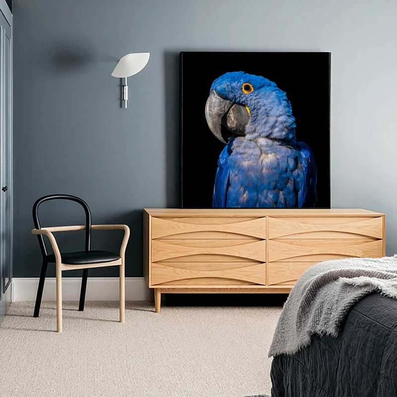 RELIABLI искусство синий попугай постеры с животными и печать холст картины Wall ART Для