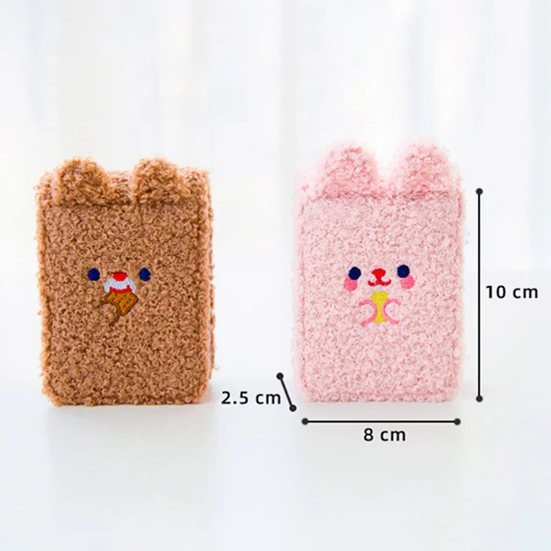 

Mini Bear Plush Lipstick Box Cartoon Plush Bear Lipsticks Bag With Mirror Women Portable Cosmetic Bag Lipsticks Storage Bag New