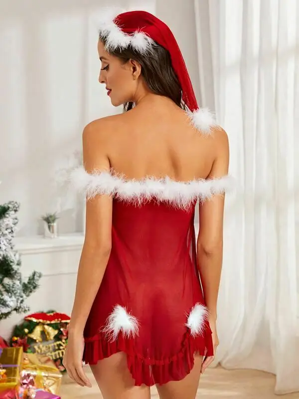 Женский костюм Санта Клауса Рождественский сексуальное женское белье