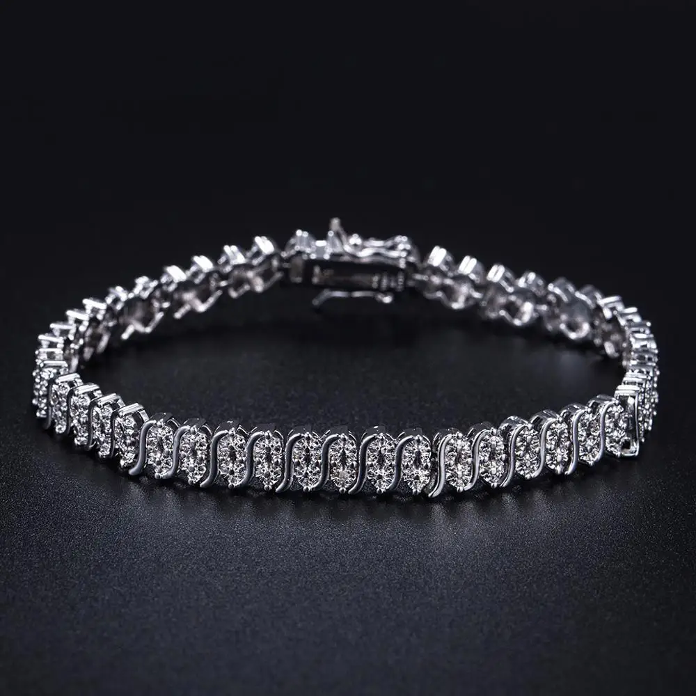 Женский теннисный браслет ювелирное изделие с покрытием из 18-каратного золота 7