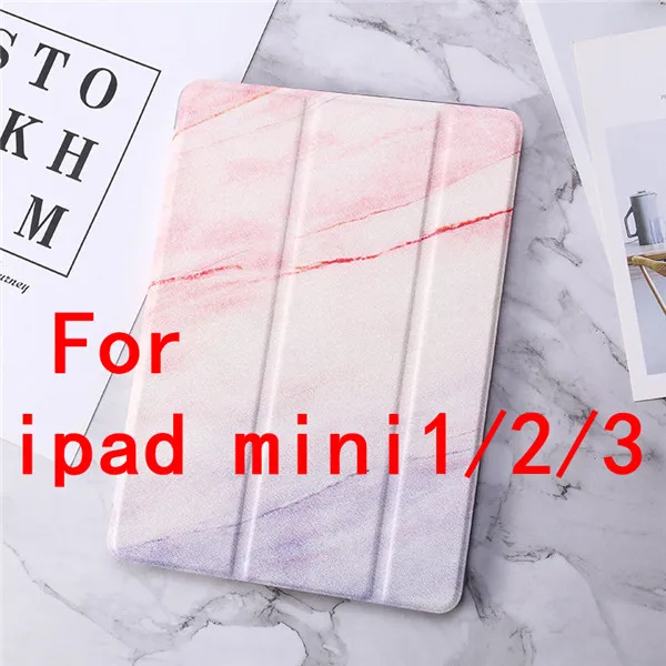 За счет складки, мягкая чехол для ipad Air 2 ipad 5 6 9,7 чехол с мраморным рисунком для ipad 234 ipad Mini 1 2 3 4 5 Redmi Pro 9,7 Pro 10,5 - Цвет: Pink
