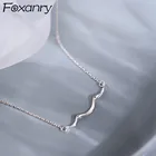 Минималистичное ожерелье Foxanry с цепочкой длиной до ключиц со штампом 925 для женщин, трендовые элегантные волнистые линии, украшения для вечеринок, подарки, оптовая продажа