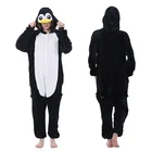 Косплей Кигуруми пижамы для взрослых пингвин комбинезон зимний комбинезон с капюшоном костюмы на Хэллоуин для женщин мужчин одежда для сна