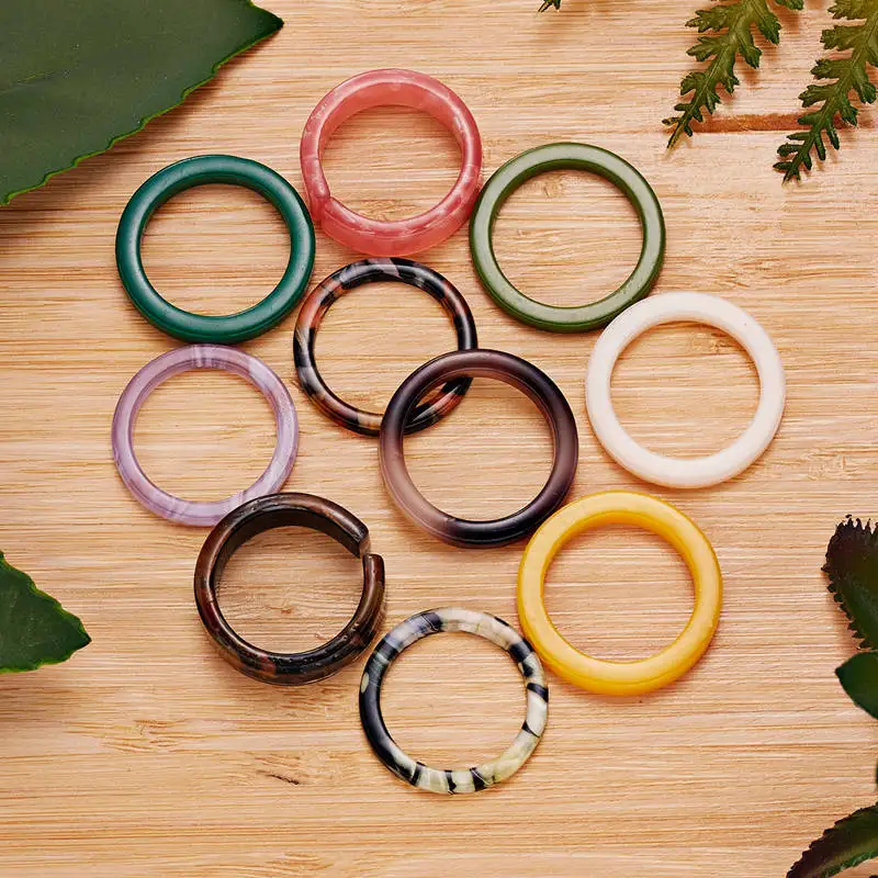 

10 PCS/Set New Korea Candy Color Transparent Resin Acrylic Rings For Women Jewelry Thin Round Geometric Party Girl Finger Anillo