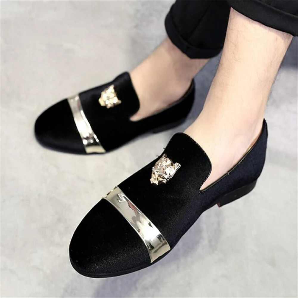 Размеры 38 48 Роскошные красные золотистые туфли с металлическими украшениями