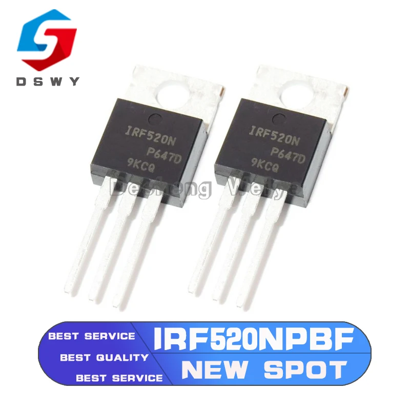 

10pcs IRF520 IRF520N IRF520NPBF N-channel TO-220 100V New Original