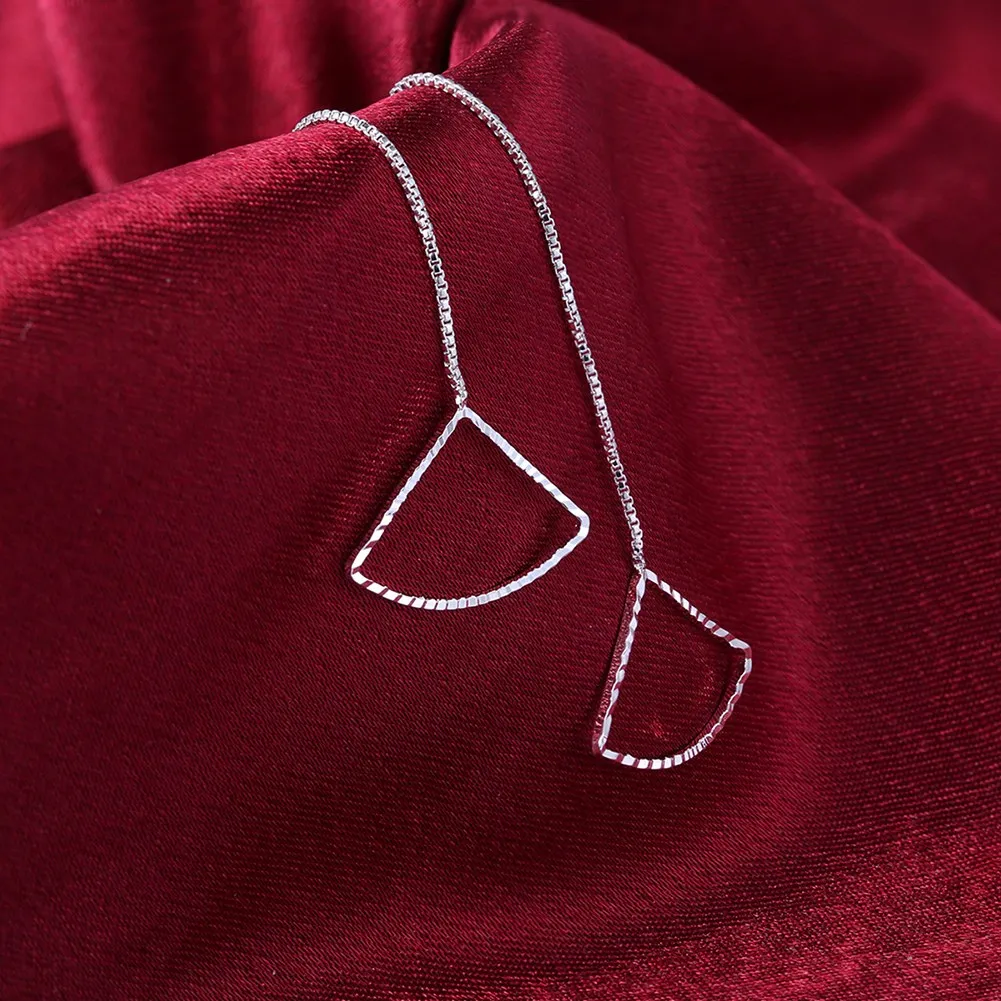 Корейские серьги Длинные Простые подвески геометрические треугольные для