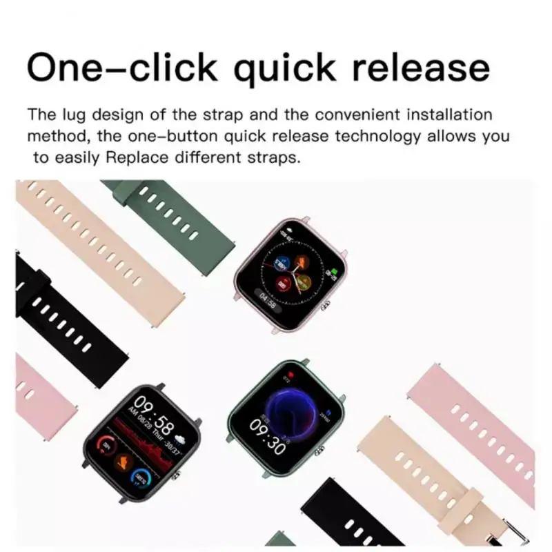 P6 Color Screen Smart Watch Full Touch Blood Pressure Monitor Fitness Sport Bracelet Bluetooth-compatible Custom Wallpaper | Электроника