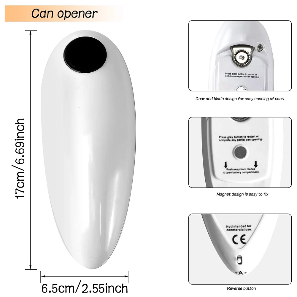 

Electric Bottle Can Opener Automatic Can Tin Opener Battery Operated Handheld Can Opener One Touch and Go Safe and Easy Can Ope