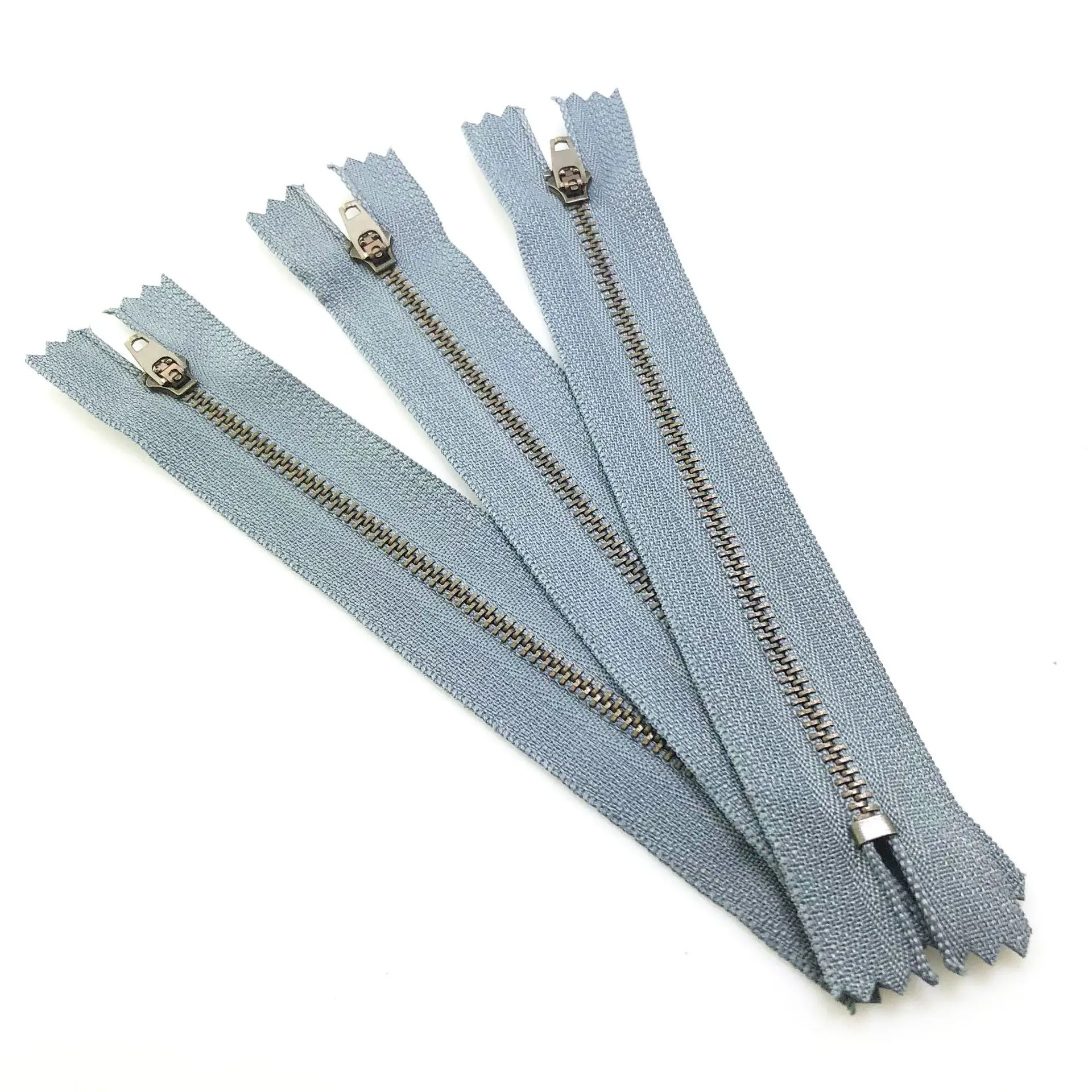 

5pcs High Quality Jeans 3# Zipper Light Gray Tape Metal Zipper Teeth Tailor Sewing Zipper Pants Zipper DIY Sewing Accessories