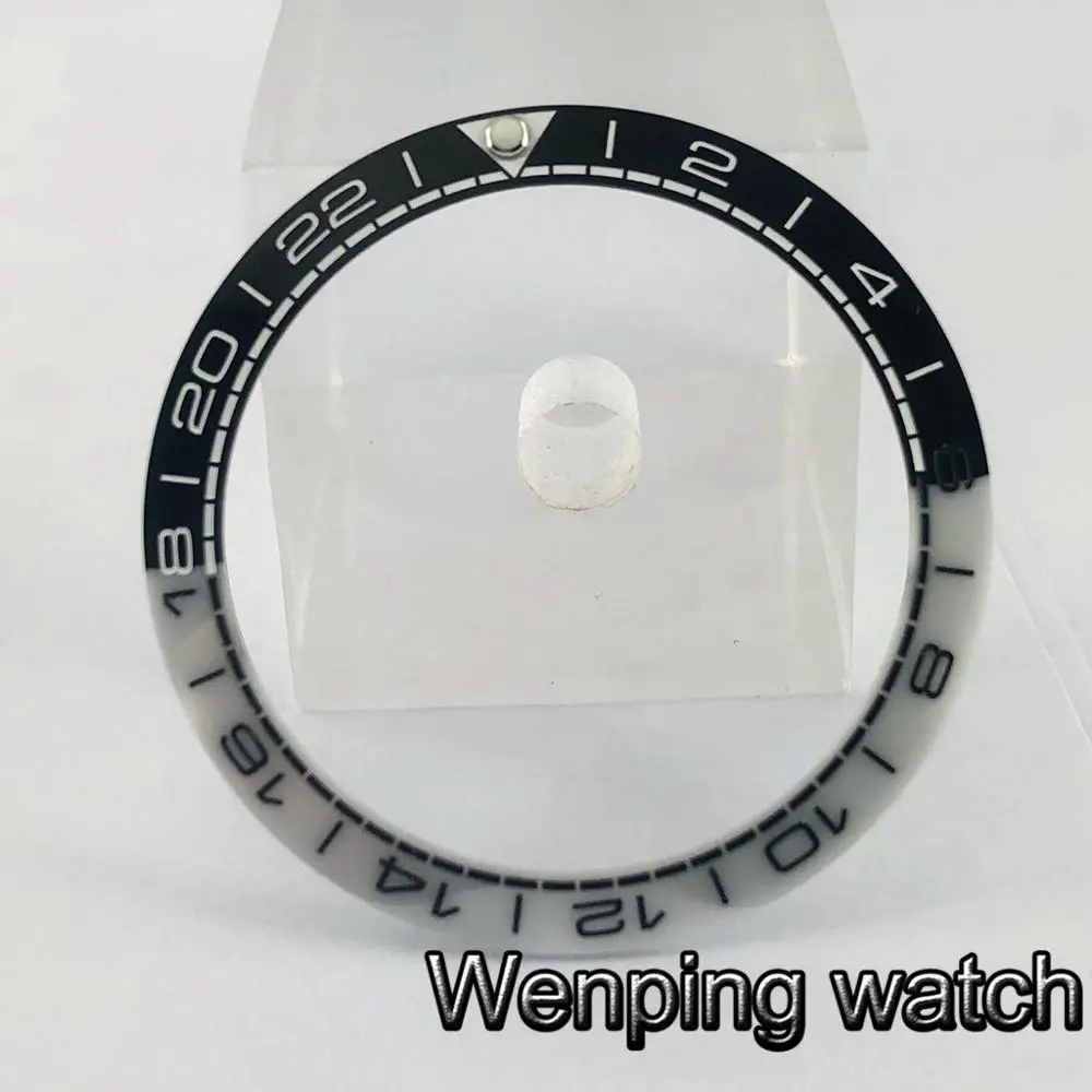 Новый высококачественный черный/серый керамический БЕЗЕЛЬ 38 мм подходит для