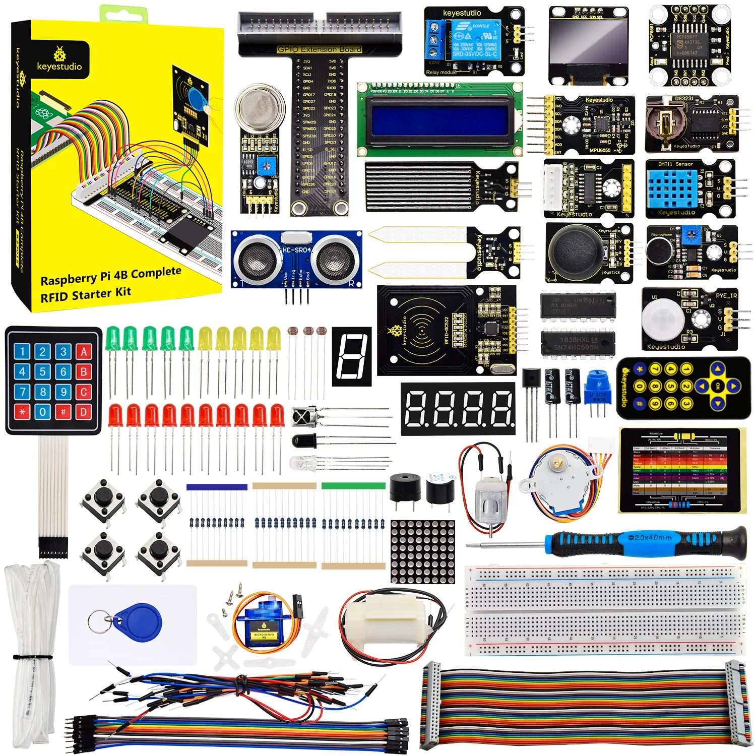 Keyestduio полный стартовый комплект RFID для Raspberry Pi 4B/3B + 40 проектов/Linux & Python C языковое