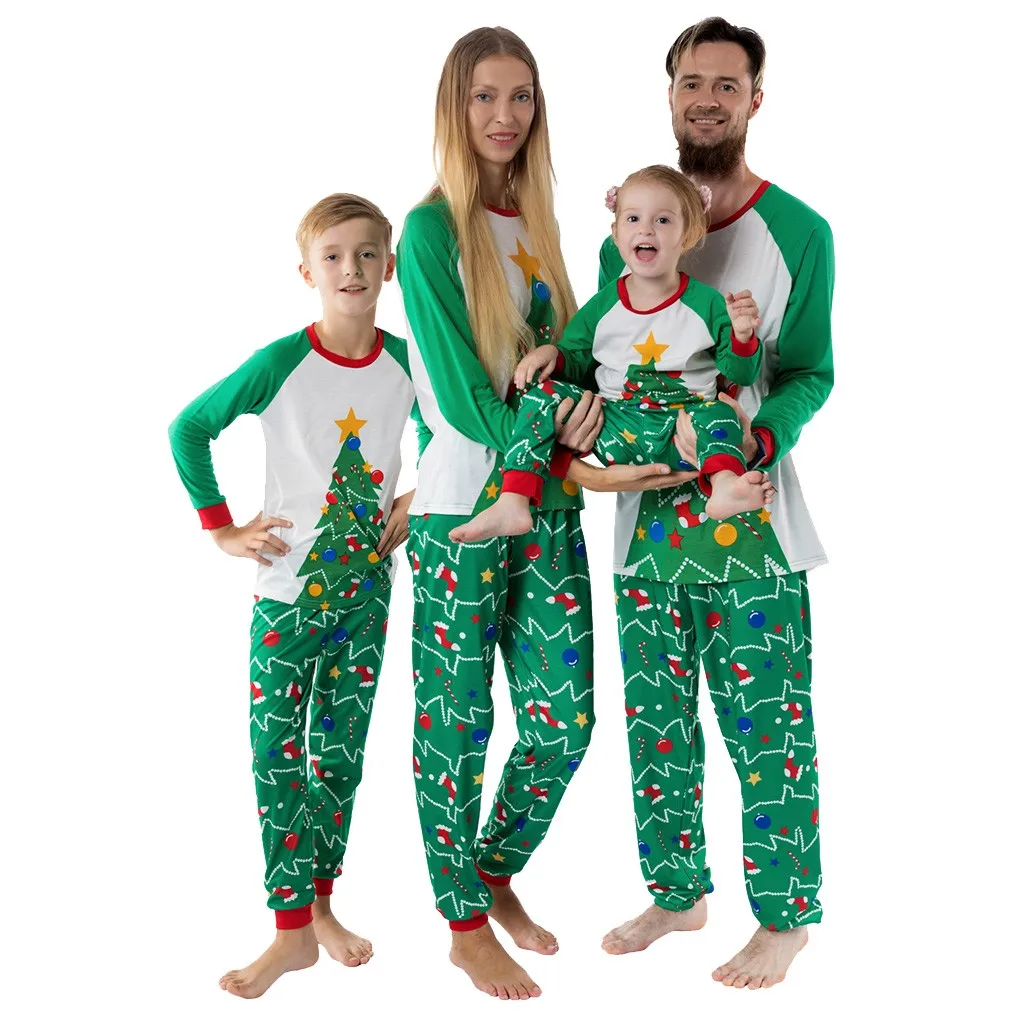 Новый рождественский пижамный комплект для женщин мамы папы дочки и сына