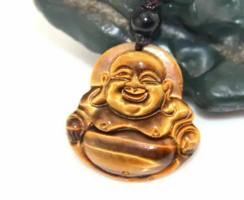 Подвеска из натурального желтого тигрового глаза Смеющийся кулон Будды Maitreya