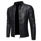 Мужская мотоциклетная куртка из искусственной кожи, черная верхняя одежда из искусственной кожи, 5XL, 2020