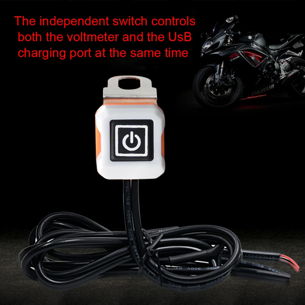 Зарядное устройство для мотоцикла с двумя USB портами и выключателем