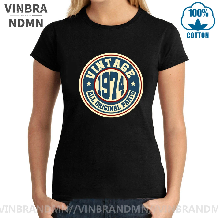 

Custom Thanksgiving Day Best Present Tee Shirt 1974 Vintage Classic 46 Years Old Birthday Tshirt Women Mother's Day Gift T-Shirt