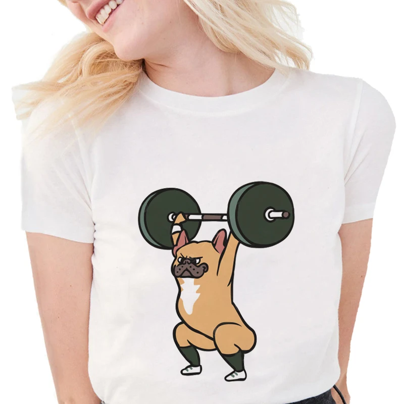 Футболки The snatch с рисунком французского бульдога женские мягкие хлопковые