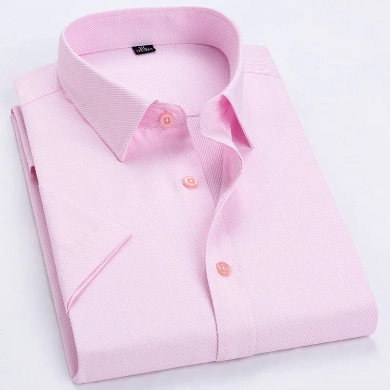 

Summer men's fashion short-sleeved shirt business casual solid color pocket decoration professional wear tooling lapel blouse