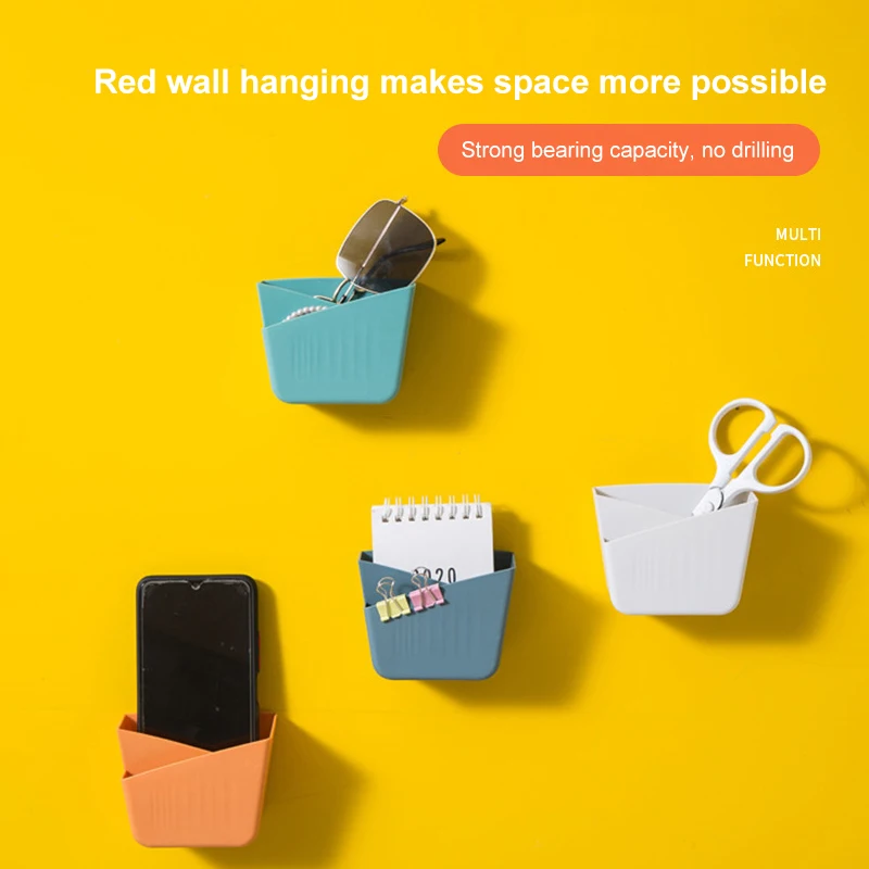 

Multifunctional Wall Mounted Organizer Punch-free Plug Hanger Waterproof Self-adhesive Wall Storage Box Bedroom Bathroom Tool