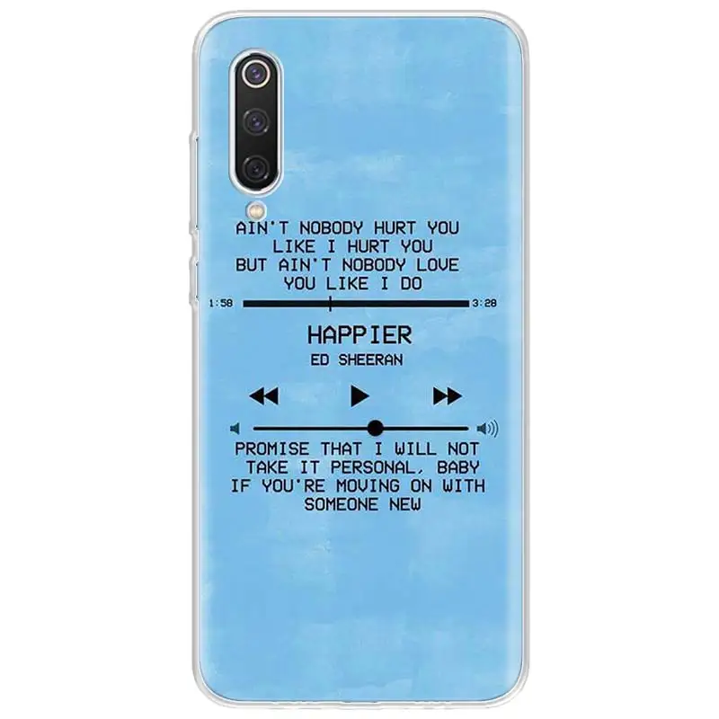 Чехол для телефона с текстом песни Ed Sheeran Xiaomi Redmi Note 10S 9S 8T 11T 11 10 9 8 Pro 9T 9A 9C 8A 7A 7 5