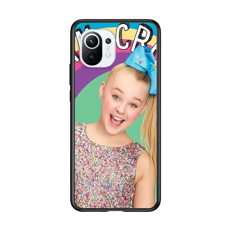 

Cute Jojo Siwa for Xiaomi Mi 11 10T Note 10 Ultra 5G 9 9T SE 8 A3 A2 A1 6X Pro Play F1 Lite 5G Black Phone Case
