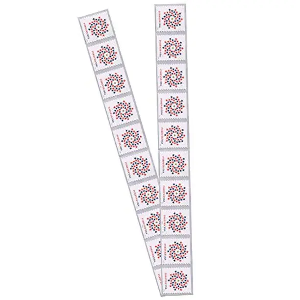 安い 愛国スパイラルストリップ10 Usps永遠切手赤白青の星 (50シートの500スタンプ)