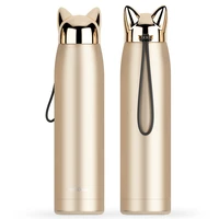 320ml double wall thermos bottle cat fox ear thermal coffee tea milk travel mug sport stainless steel vacuum flasks thermocup