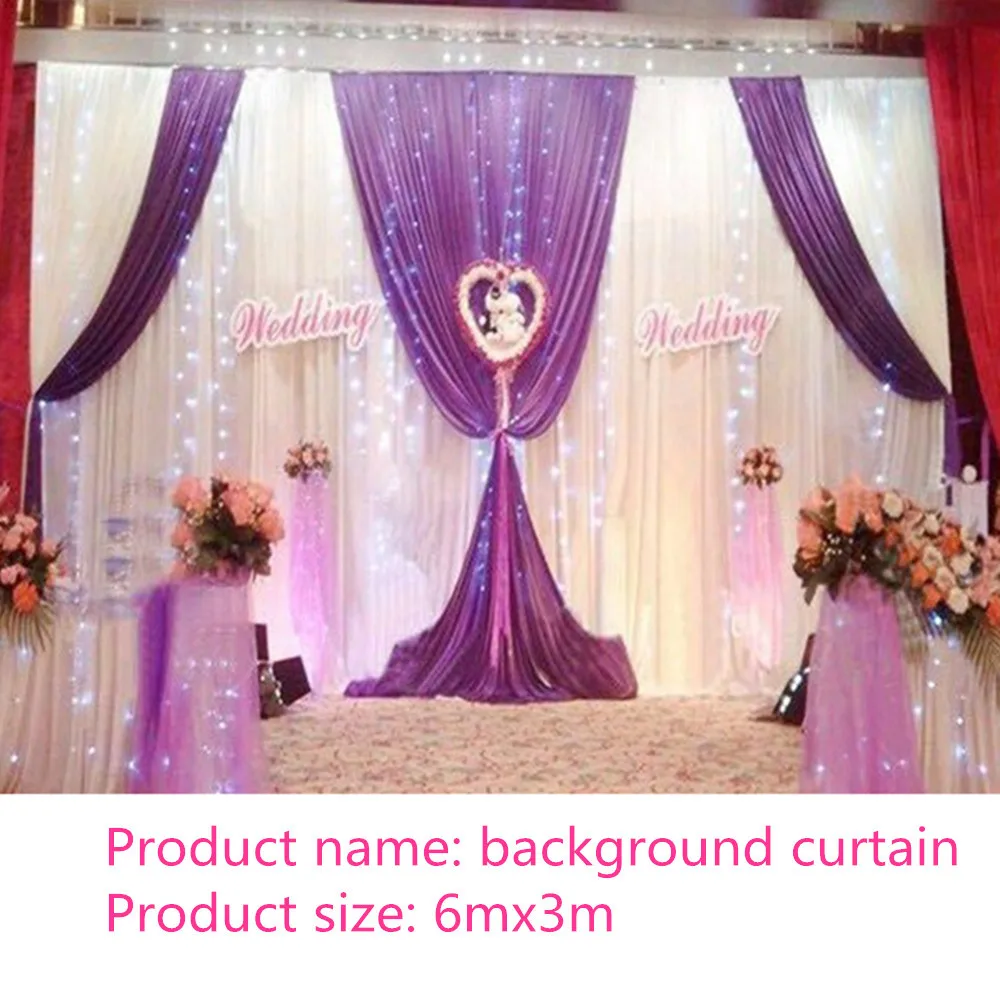 

3Mx6M backdrop with sequins swags wedding backcloth With Swags party curtain Wedding Party Stage Celebration Background free shi