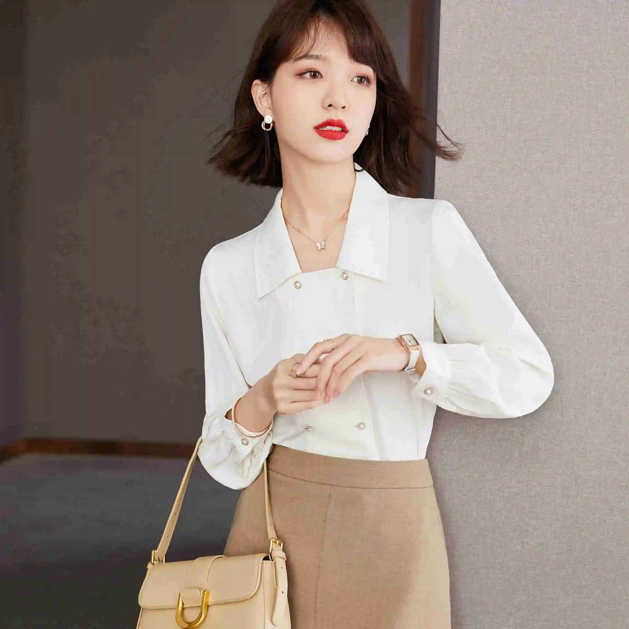 

In 2021 Autumn New Shirt Women's Long Sleeve Design Fashionable Style TopRachel