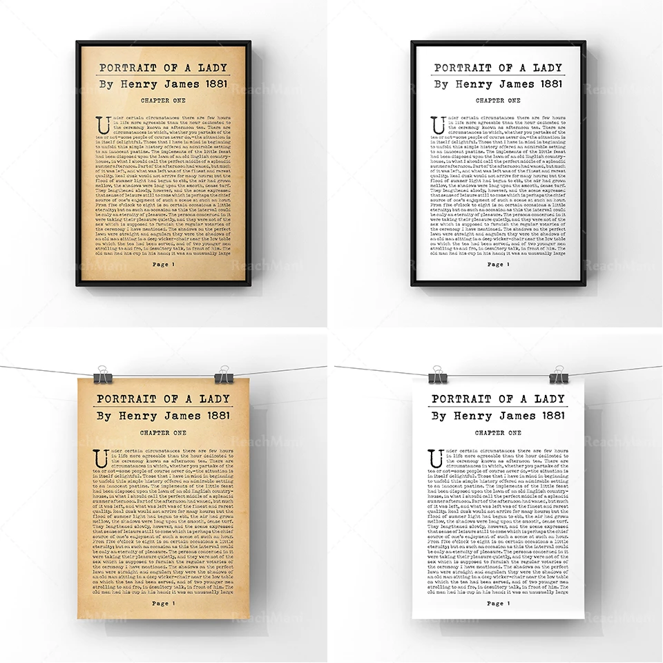 

Portrait of a Lady By Henry James Novel Book Page Poster Print | Classic First Page Art Print | Unframed Literary Art Gift Idea